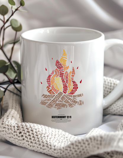 Christian Faith Mug – Deuteronomy 12:11 Bible Verse – Inspirational Scripture Gift 11oz