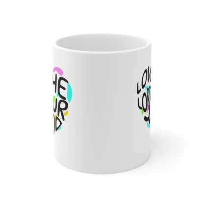 Love the Lord Your God" Christian Mug | Heart Design | Faith-Based Coffee Cup 11oz