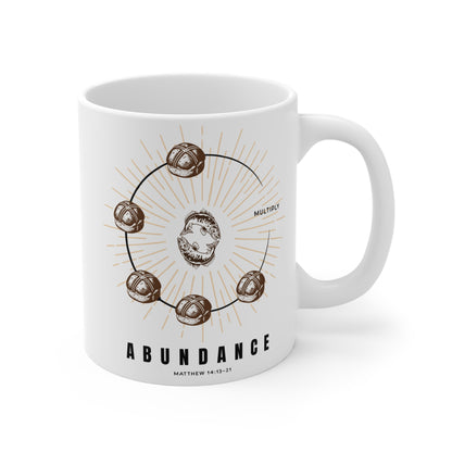Abundance Christian Coffee Mug – Multiplication of Loaves & Fishes | Faith-Inspired Gift 11oz