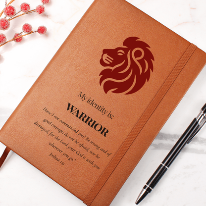 Warrior Christian Journal – Joshua 1:9 Lion Design Notebook  – My Identity Series - FREE Shipping