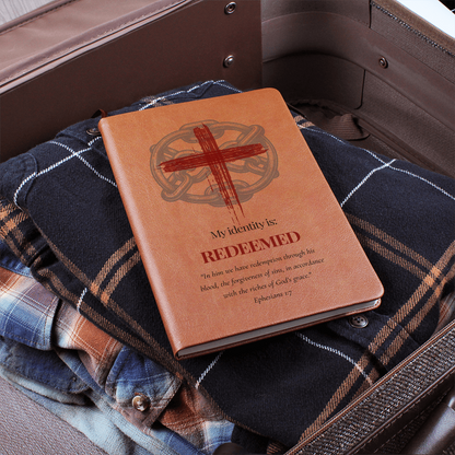 Redeemed – Christian Journal (Ephesians 1:7, Cross & Chain Design) | My Identity Series | FREE Shipping