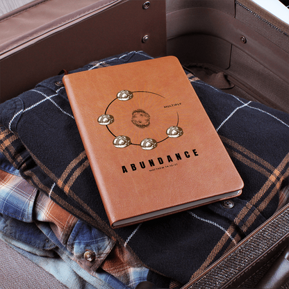 Miracle of Multiplication Leather Journal – Loaves & Fishes Design | Faith-Inspired Notebook - FREE Shipping