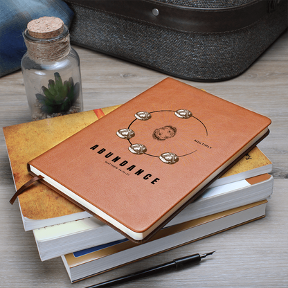 Miracle of Multiplication Leather Journal – Loaves & Fishes Design | Faith-Inspired Notebook - FREE Shipping