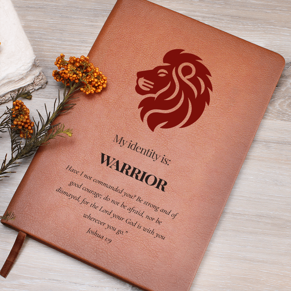 Warrior Christian Journal – Joshua 1:9 Lion Design Notebook  – My Identity Series - FREE Shipping