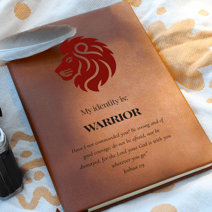 Warrior Christian Journal – Joshua 1:9 Lion Design Notebook  – My Identity Series - FREE Shipping