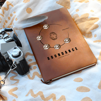 Miracle of Multiplication Leather Journal – Loaves & Fishes Design | Faith-Inspired Notebook - FREE Shipping