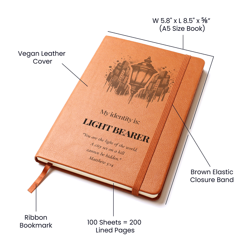 Light Bearer Leather Journal – Identity Series | Radiate Purpose & Faith - FREE Shipping