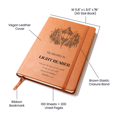 Light Bearer Leather Journal – Identity Series | Radiate Purpose & Faith - FREE Shipping