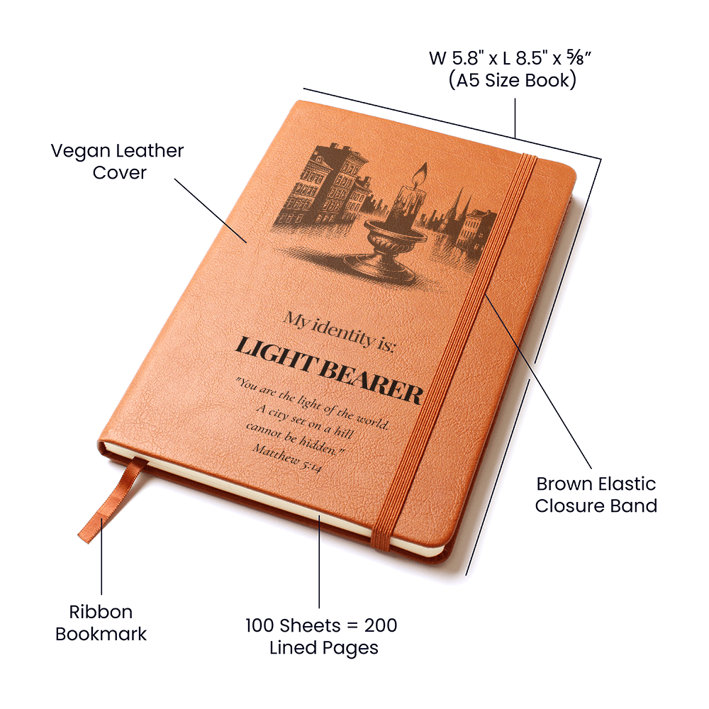 Light Bearer Leather Journal – Identity Series | Radiate Purpose & Faith - FREE Shipping