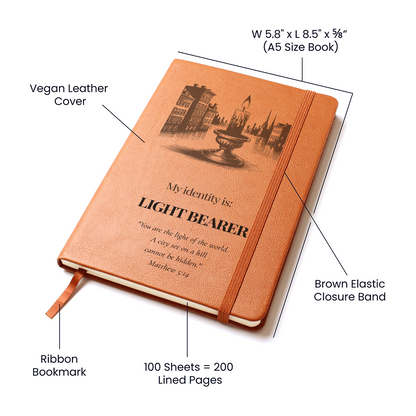 Light Bearer Leather Journal – Identity Series | Radiate Purpose & Faith - FREE Shipping