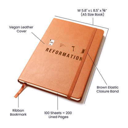 Reformation Leather Journal – 95 Theses Vintage Design | Faith-Inspired Notebook - FREE Shipping