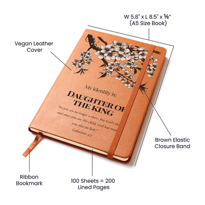 Daughter of the King Christian Journal – Galatians 4:7 Scripture Notebook  – My Identity Series - Free Shipping