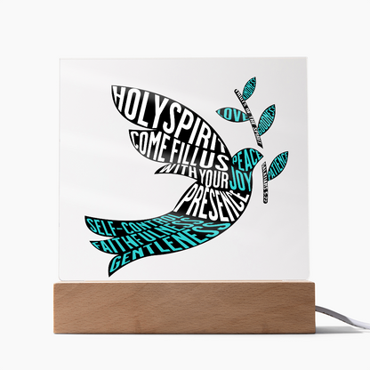 Holy Spirit & Fruits of the Spirit Acrylic Plaque – Christian Wall Art - FREE Shipping