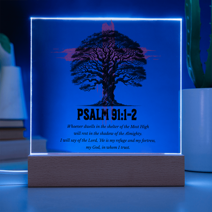 Blood of Christ Cross Psalm 91 Acrylic Plaque – Christian Faith Wall Art - FREE Shipping