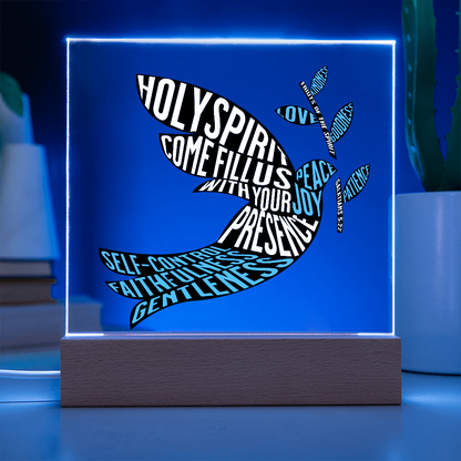 Holy Spirit & Fruits of the Spirit Acrylic Plaque – Christian Wall Art - FREE Shipping