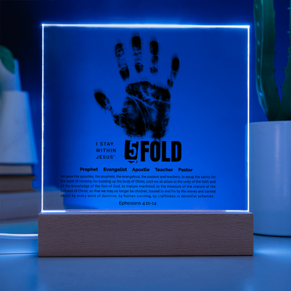 Five-Fold Ministry Hand of God Acrylic Plaque – Christian Wall Art - FREE Shipping