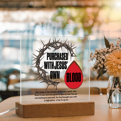 Crown of Thorns and Blood Acrylic Plaque – Christian Wall Art - FREE Shipping