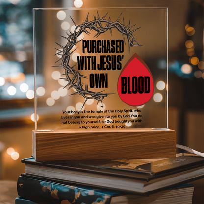Crown of Thorns and Blood Acrylic Plaque – Christian Wall Art - FREE Shipping