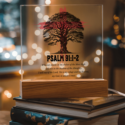 Blood of Christ Cross Psalm 91 Acrylic Plaque – Christian Faith Wall Art - FREE Shipping