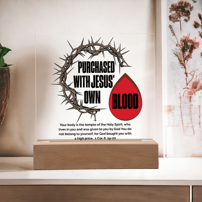 Crown of Thorns and Blood Acrylic Plaque – Christian Wall Art - FREE Shipping