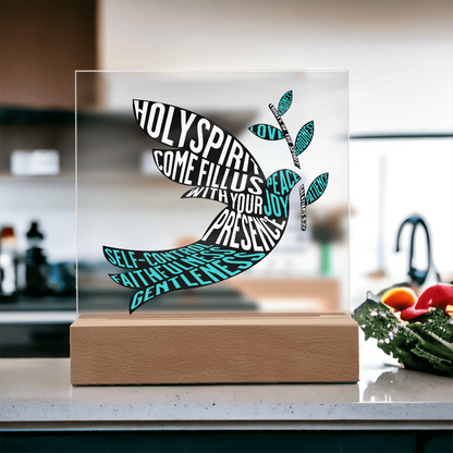 Holy Spirit & Fruits of the Spirit Acrylic Plaque – Christian Wall Art - FREE Shipping