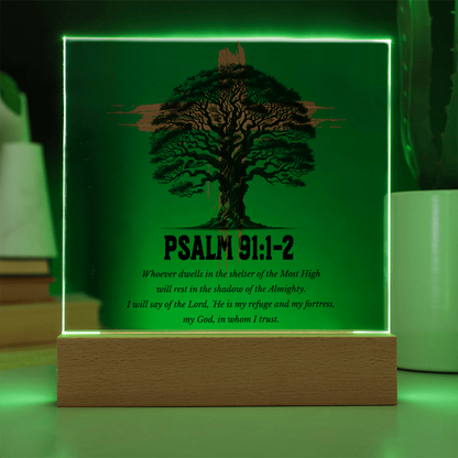 Blood of Christ Cross Psalm 91 Acrylic Plaque – Christian Faith Wall Art - FREE Shipping