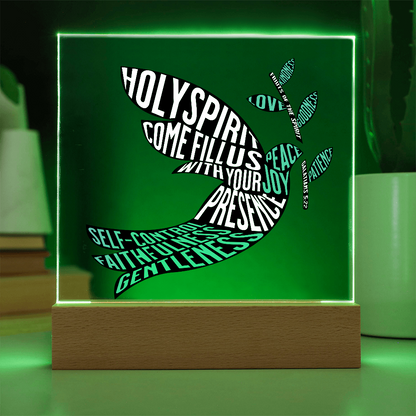 Holy Spirit & Fruits of the Spirit Acrylic Plaque – Christian Wall Art - FREE Shipping