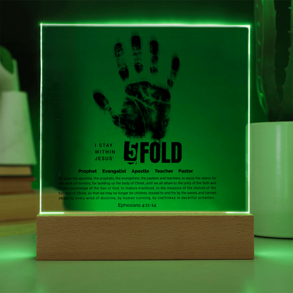 Five-Fold Ministry Hand of God Acrylic Plaque – Christian Wall Art - FREE Shipping