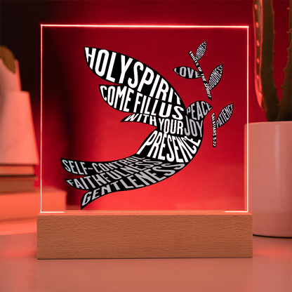 Holy Spirit & Fruits of the Spirit Acrylic Plaque – Christian Wall Art - FREE Shipping