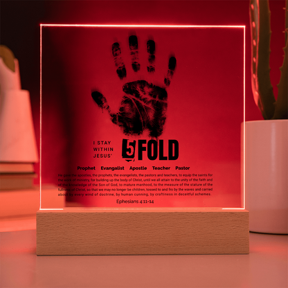 Five-Fold Ministry Hand of God Acrylic Plaque – Christian Wall Art - FREE Shipping