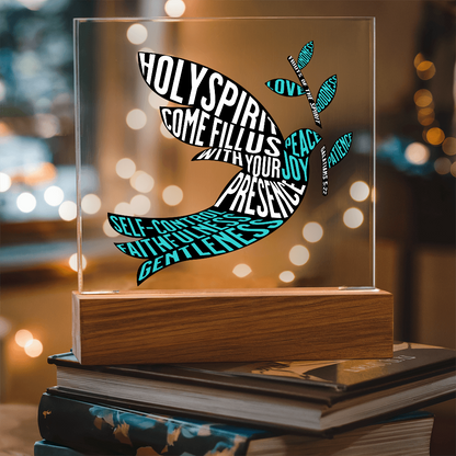 Holy Spirit & Fruits of the Spirit Acrylic Plaque – Christian Wall Art - FREE Shipping