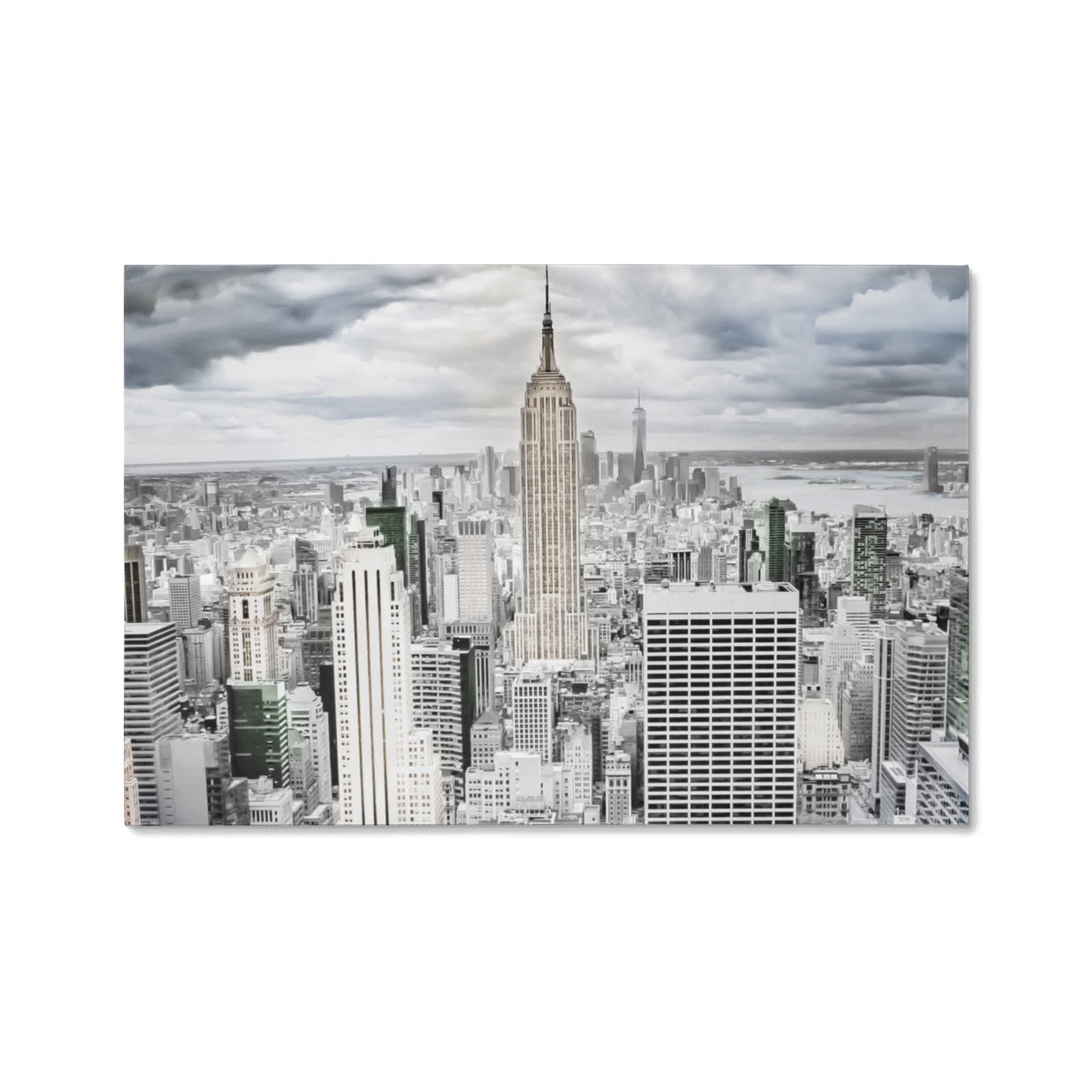 Original NYC Skyline Canvas Wall Art – Empire State Building Photography Print - FREE Shipping