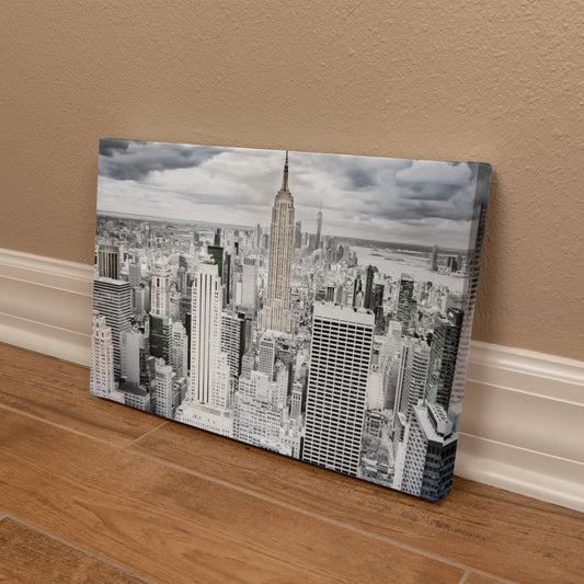 Original NYC Skyline Canvas Wall Art – Empire State Building Photography Print - FREE Shipping