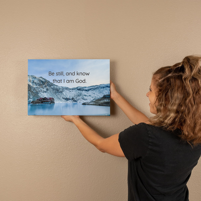 Be Still and Know – Bâlea Lake Canvas Wall Art | Psalm 46:10 Scripture Print | Original Romania Photography - FREE Shipping