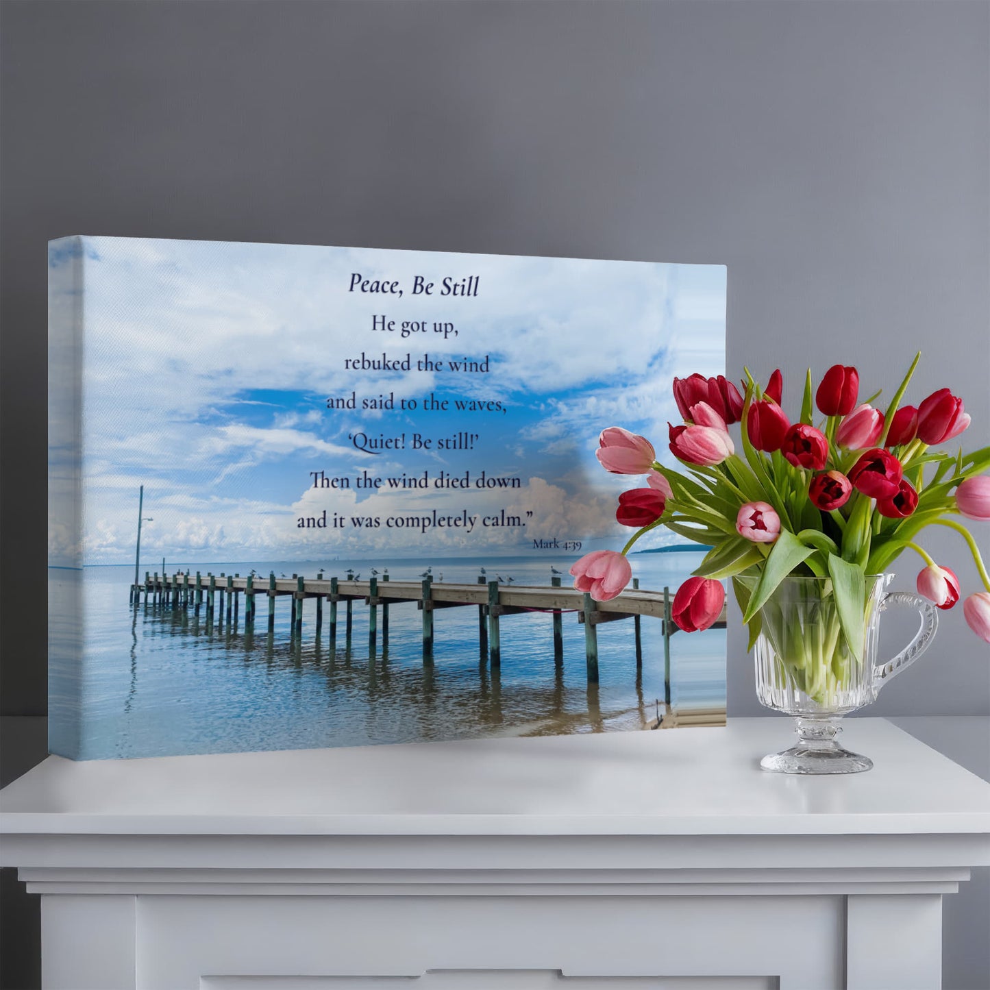 Peace Be Still – Original Photography Christian Canvas | Mark 4:39 Wall Art - FREE Shipping