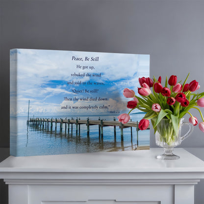 Peace Be Still – Original Photography Christian Canvas | Mark 4:39 Wall Art - FREE Shipping